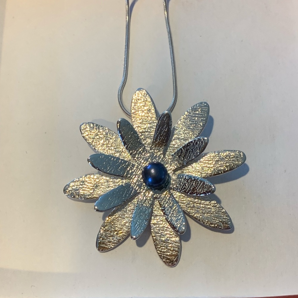 Water Lily Sterling Silver Necklace